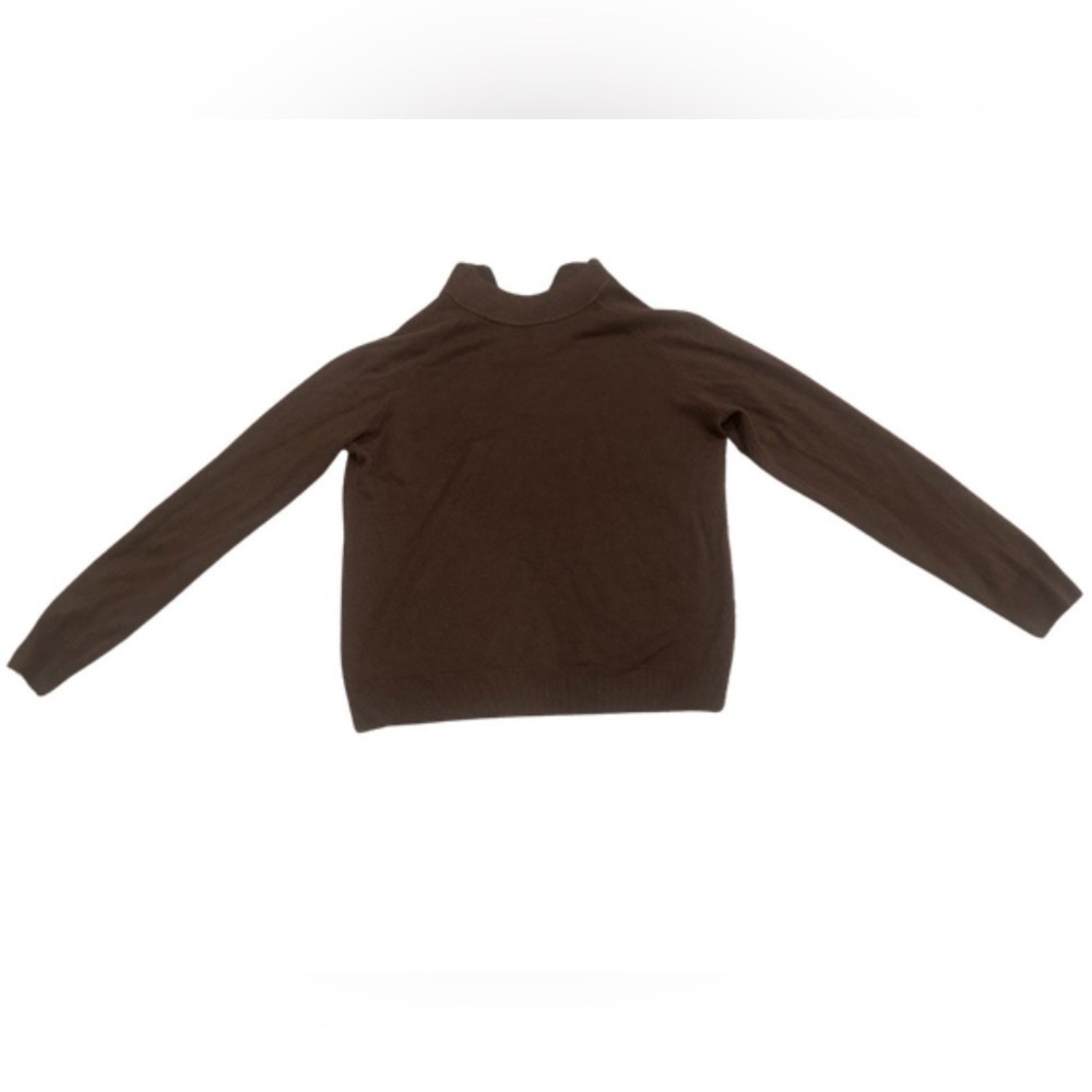 Crystal Kobe Quarter Zip Sweater | Chocolate Brown | Size M - Picture 4 of 6